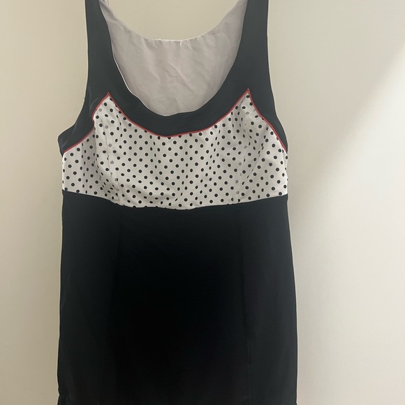 Lululemon polka dot black racerback workout tank top . - Picture 4 of 7
